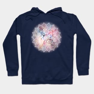 Whimsical white watercolor mandala design Hoodie